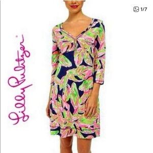 Lilly Pulitzer Palmetto Bright Navy in the Vias dress, xs